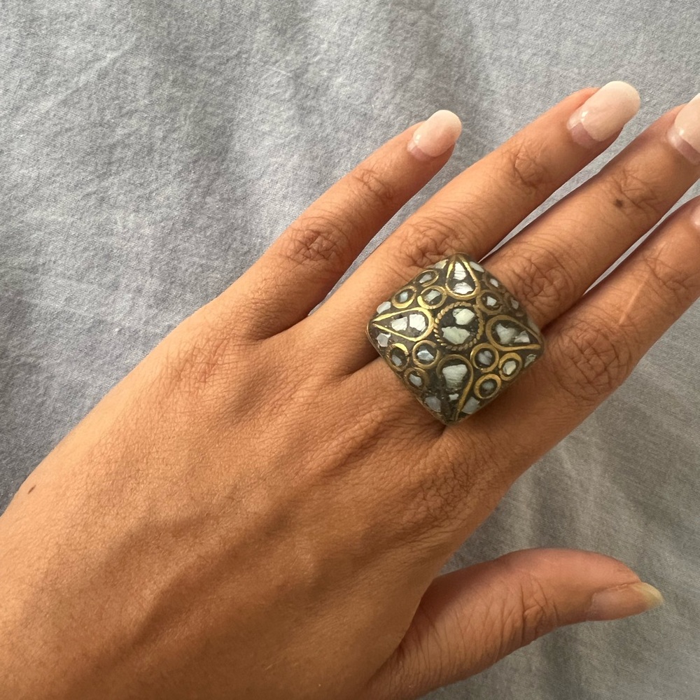 Silver and Gold Statement Ring
